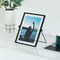 Modern Metal Floating Tabletop Photo Picture Frame with Glass Cover and Easel Stand